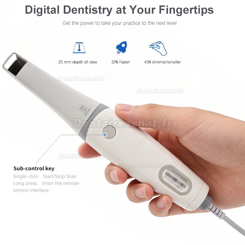 Scanner intra-oral dentaire 3D M108, source lumineuse LED, sans poudre et anti-bu&eacute;e